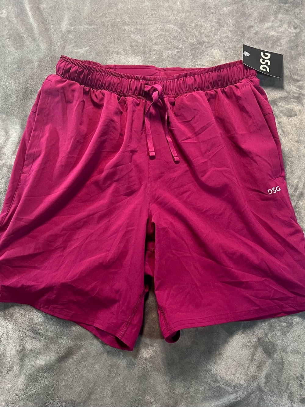 DSG Men's Fuchsia Performance Athletic Shorts with Drawstring